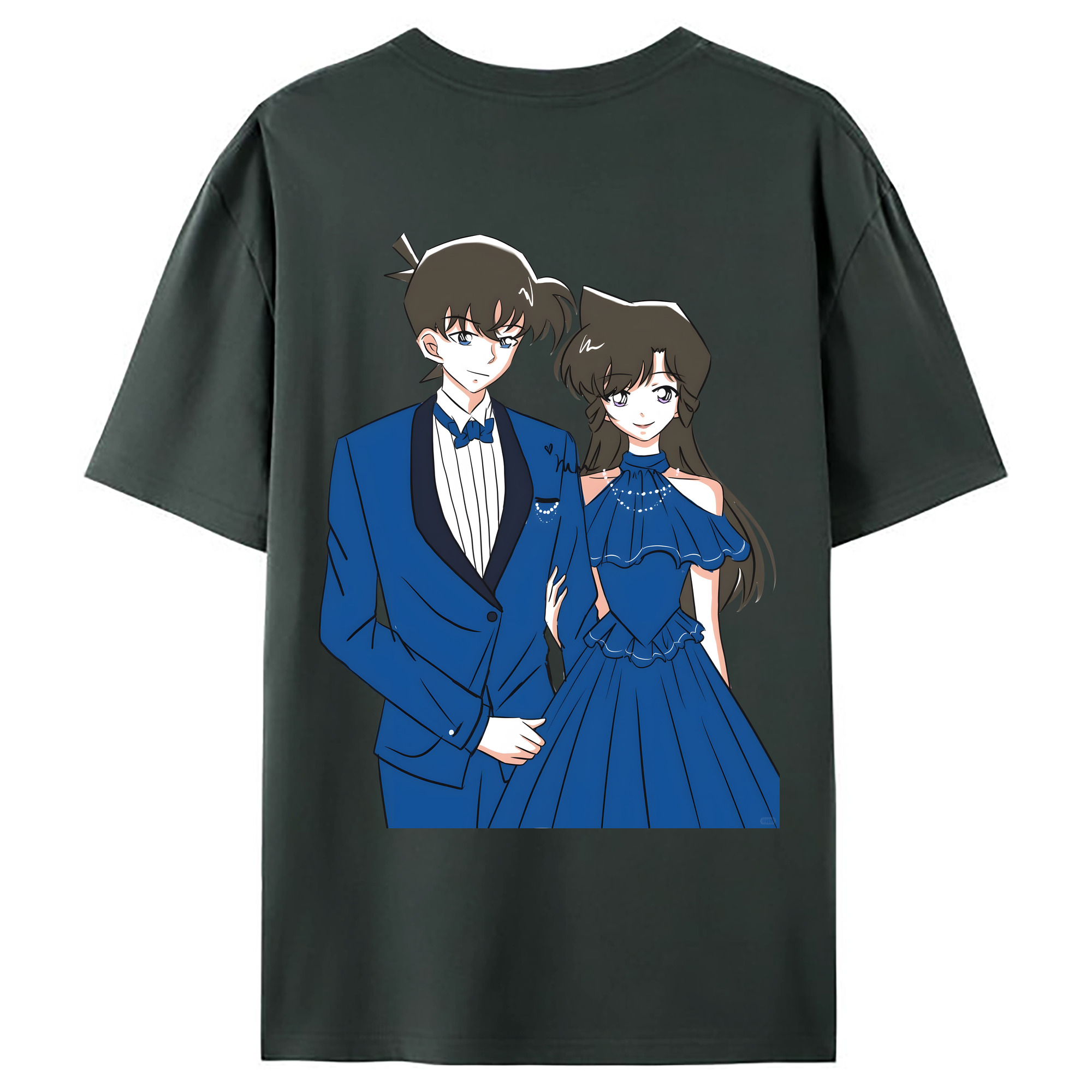（画像用） 名探偵コナン 江戸川 コナン Detective Conan Conan Edogawa 綿100％ メンズ半袖Tシャツ（バックプリント） 通気性